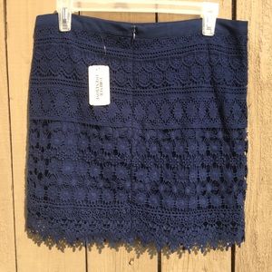 Forever 21 crocheted navy skirt Brand new